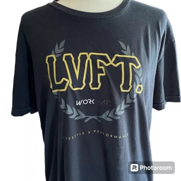 Live Fit Apparel Work Hard Black Graphic T-Shirt Size L - Picture 6 of 9